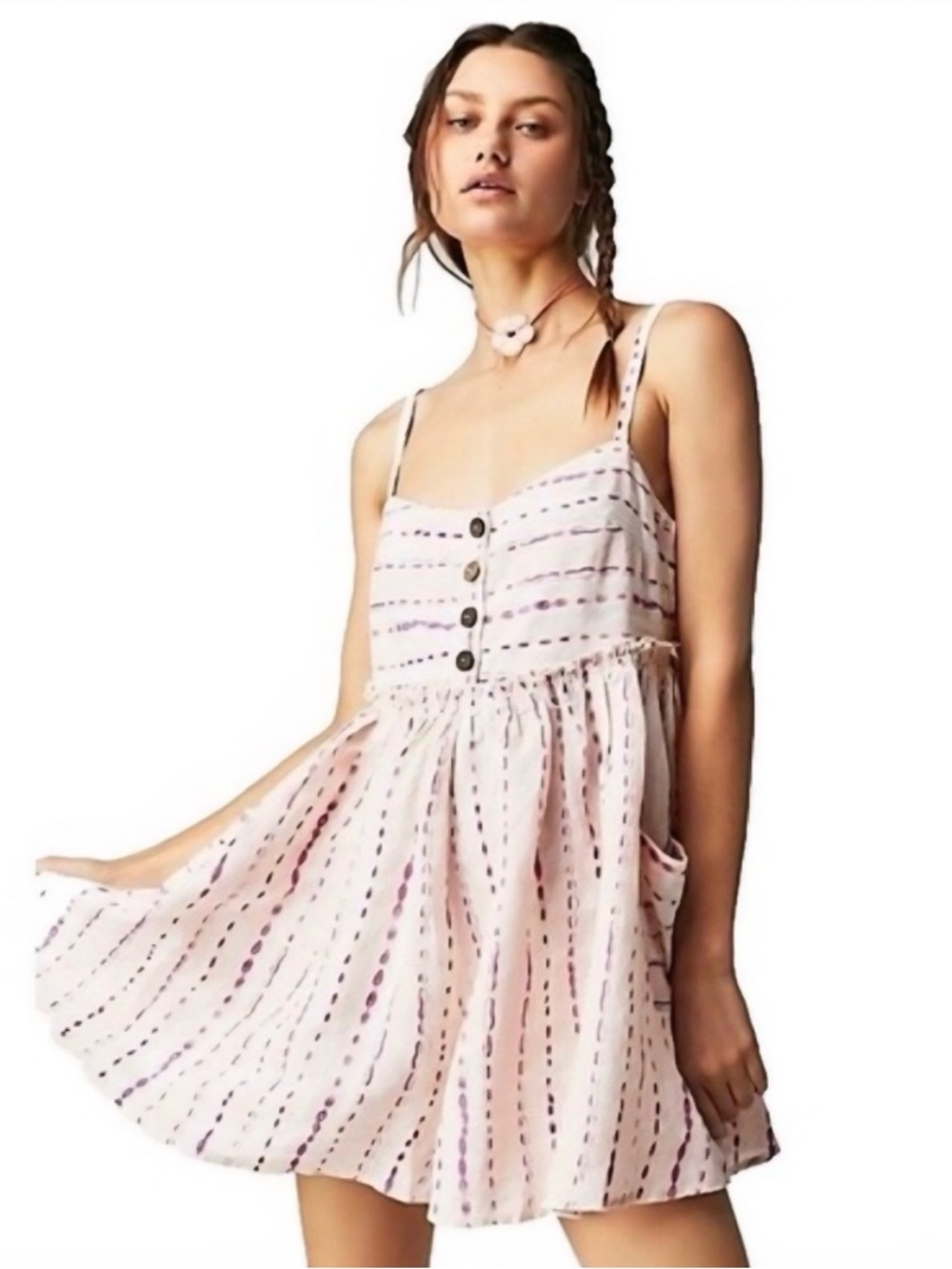 Free People Ocean Ave Romper - Ivory Combo Small